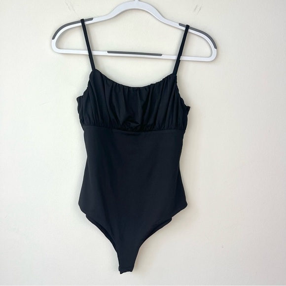 Princess Polly Paule Bodysuit Black Milkmaid Ruched - Picture 3 of 8